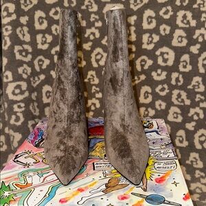 Jeffrey Campbell Lustful In Taupe Suede/Clear Boots 😍 😍 New & Never Worn 😍 😍